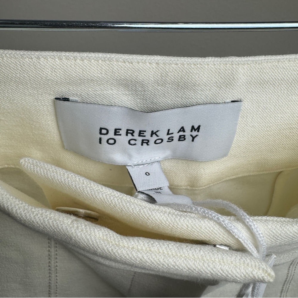 10 Crosby Derek Lam Maeve Front Slit Trouser In‎ Soft White TC00117ACR - Picture 6 of 13